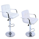 Sgabello con Braccioli Alzata a Gas e Seduta Girevole in Similpelle Vandi Bianco