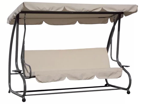 Becker Rodi Beige 3-Sitzer Gartenschaukelstuhl cm aus Stahl prezzo