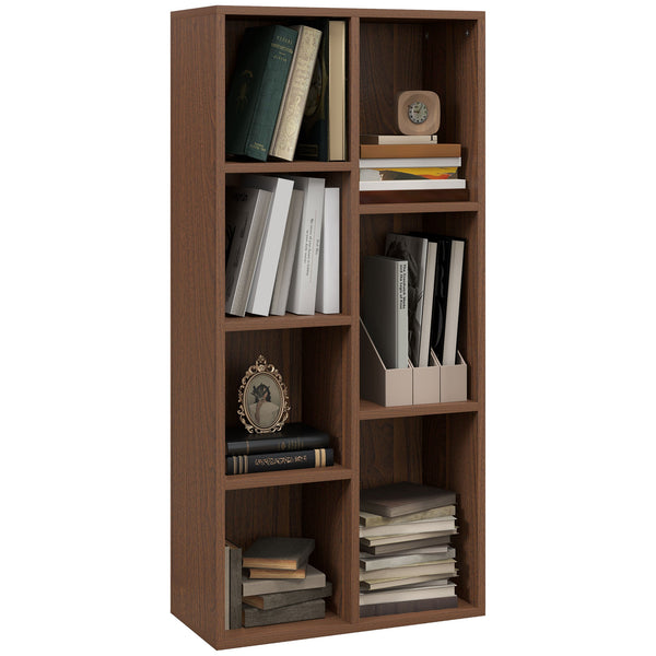 Libreria a Cubi 50x24x106 cm Vani a Giorno di Diverse Dimensioni Rivestimento in Melamina Color Noce prezzo