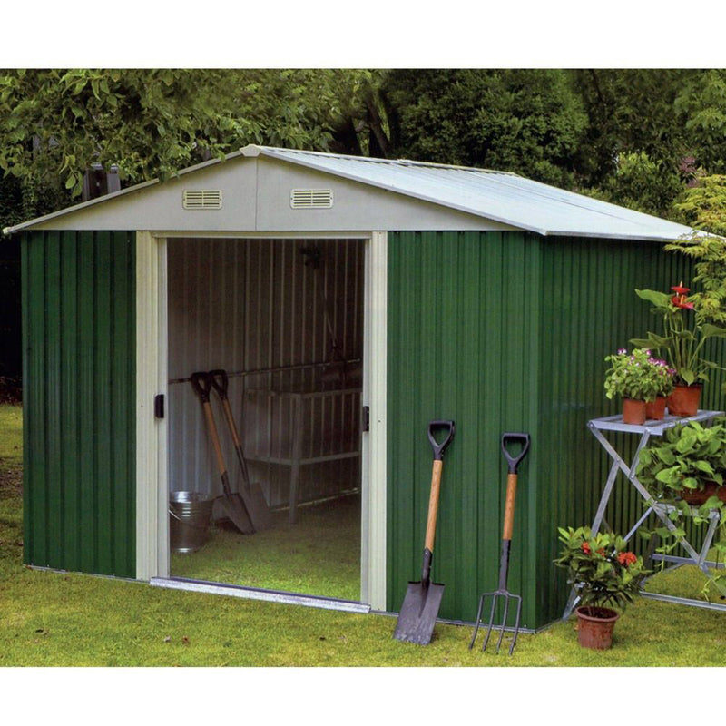 Casetta Box da Giardino in Lamiera 261x181x198 cm Basic L Verde