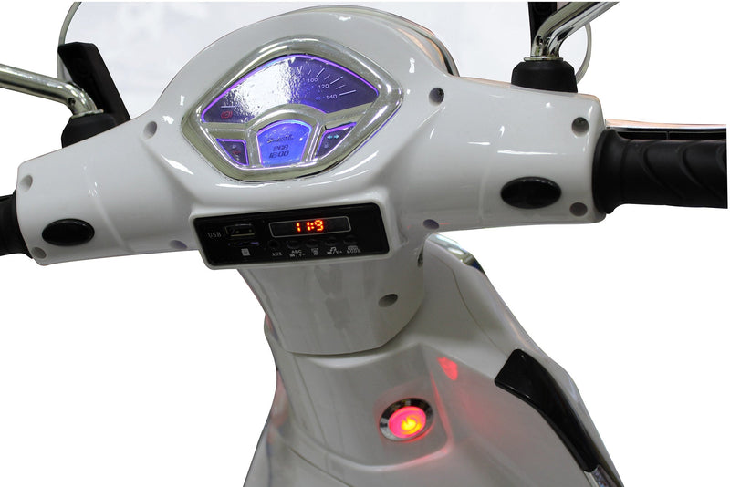 Scooter Elettrico per Bambini 12V con Licenza Piaggio Liberty ABS Bianco