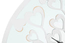 Orologio da Muro Heart/Tree Ø55x4,5 cm in Ferro MDF e Specchio Bianco