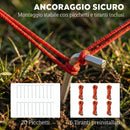 Tenda Campeggio a Tunnel per 2-4 Persone 565x370x200 cm con 2 Stanze Impermeabile 3000mm per Trekking Azzurro      