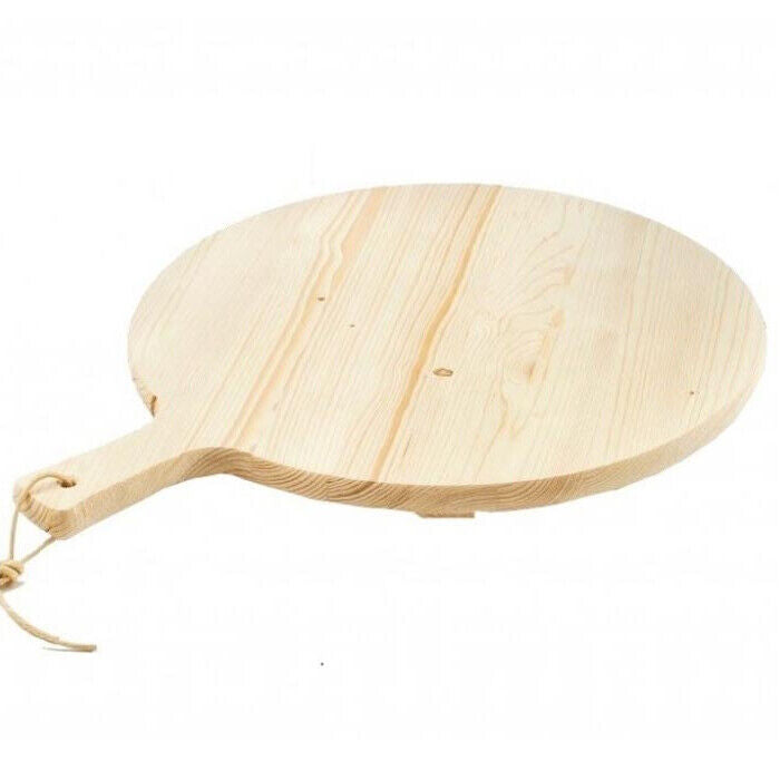 Tagliere Per Pizza Rotondo 49 cm In Legno di Abete Con Manico Affettati Cucina