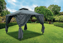Gazebo da Giardino in Metallo 3x3m Soriani Tangeri Grigio