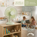 Ventilatore da Tavolo Autoportante Potenza 45W Ø40cm 3 Velocità Salvia      