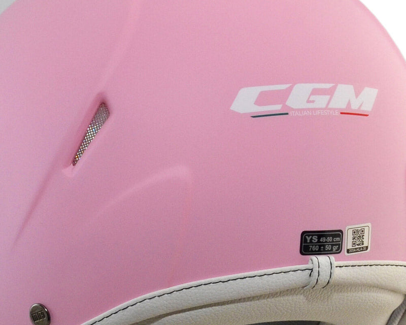 Casco Demi-Jet per Bambini Visiera Lunga CGM Magic Smile 205S Rosa Opaco Varie Misure