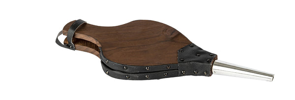 sconto Mantice 39xØ16x3,5 cm in Legno e Pelle Sintetica Color Legno e Nero