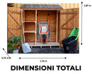 Casetta Box da Giardino 1,63x0,66 m con Pavimento in Legno di Abete 19mm Theora