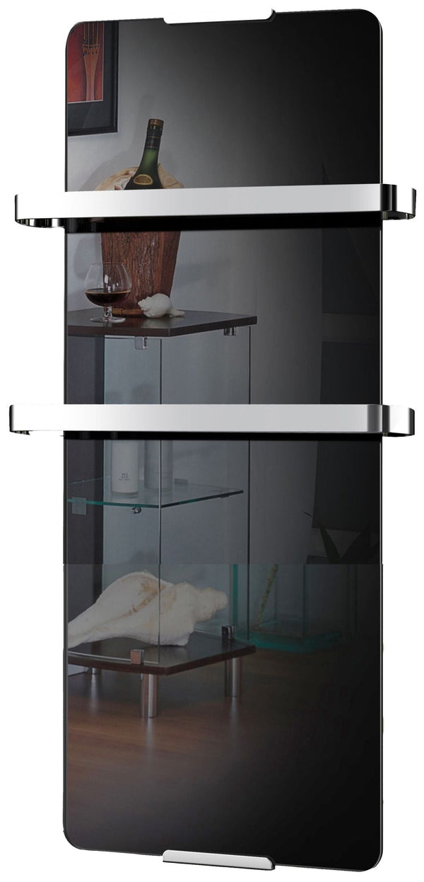 prezzo Handtuchwärmer aus gehärtetem Glas 100x46cm 600W Chemin'Arte Schwarz