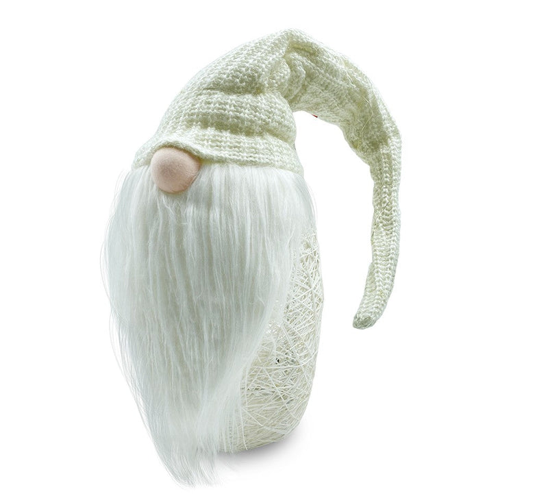 Gnomo di Natale H87 cm con Luci e Cappello Panna