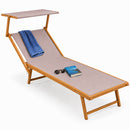 Lettino Prendisole 189x58x36 cm con Struttura in Alluminio Effetto Legno e Tessuto Tortora     