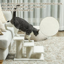 Scala per Cani e Gatti 45x35x34 cm a 3 Gradini con Rivestimento in Peluche Beige      