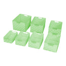 Set 7 Cassetti in poliestere verde chiaro rettangolare 