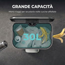 Pattumiera Rettangolare a Pedale 30 L 35x29x61,5 cm con Secchio Interno Rimovibile Chiusura Ammortizzata e Manico in Metallo e PP Grigio Scuro      