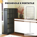 Recinto per Cani Pieghevole con 12 Pannelli 68x100 cm con Picchetti per Interni ed Esterni in Acciaio Nero      