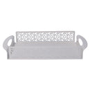 Vassoio Rettangolare 41x20xh6,5 cm in Metallo Design Frecce Bianco
