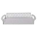 Vassoio Rettangolare 41x20xh6,5 cm in Metallo Design Frecce Bianco