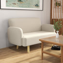 Divano 2 Posti 140x74x79 cm in Effetto Velluto Bianco Crema  