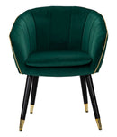 Poltrona Paris 62x58x78 cm in Legno Spugna Metallo e Poliestere Verde e Oro