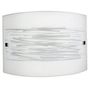Applique 1xE27 Finali Cromo Vetro Lastra Bianco Decorato Righe E-Energy Manuela
