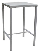 Tavolo Alto da Giardino 70x70xH110 cm in Metallo Utility Bianco