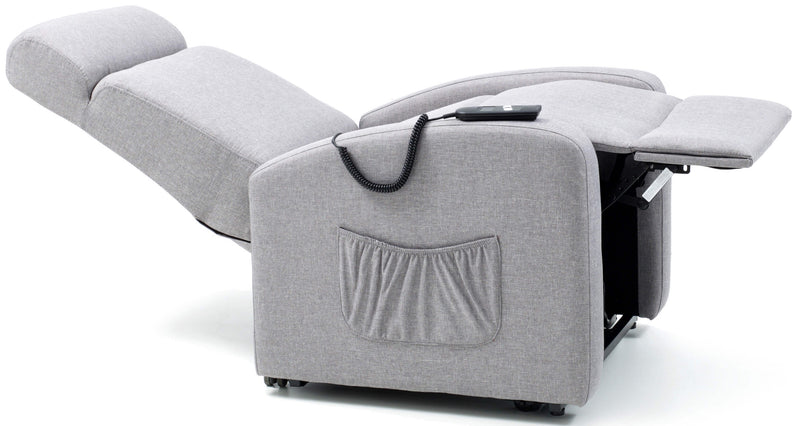 Poltrona Alzapersona Elettrica 1 Motore Reclinabile a Motore in Tessuto Marta Grigia