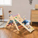 Gioco da Arrampicata per Bambini 18-48 Mesi con Triangolo e Pannello Scivolo ed Arrampicata in Legno di Pino Multicolore      