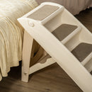 Scaletta per Cani e Gatti Pieghevole 4 Gradini Antiscivolo 62x38x49,5 cm in PP Beige