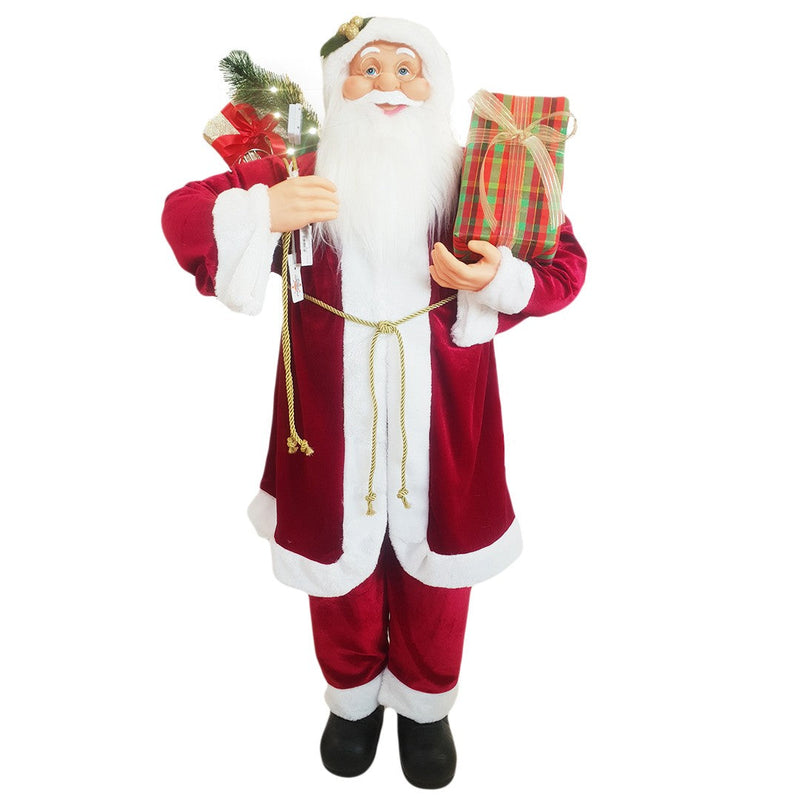 Pupazzo Babbo Natale H120 cm con Luci e Suoni Rosso
