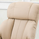 Poltrona Relax Reclinabile 76x80x102 cm Massaggiante con Pouf Poggiapiedi e Telecomando Struttura in Legno Crema      