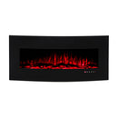 Camino Elettrico da Pavimento 55x122,2x15,7 cm Effetto Fiamma 1500W Archi Nero