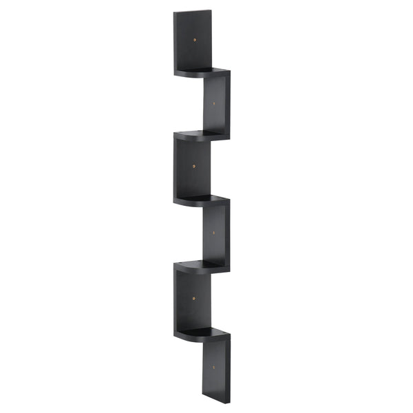 acquista Wandbücherregal mit Regalen aus schwarzem MDF-Holz 12x12x120 cm