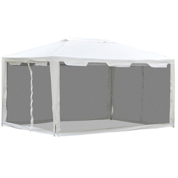 sconto Pavillon aus PE-Gewebe mit weißem Moskitonetz 4x3m