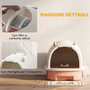 Lettiera per Gatti Chiusa 52x40,5x39 cm con Vassoio Estraibile Paletta e Filtro ai Carboni Attivi in Polipropilene Rosa      