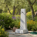 Fontana da Giardino Senza Rubinetto in Cemento Granulato di Marmo Oslo Grigio