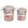 Set 2 Pouf Round Container aus hellgrün/weißem MDF
