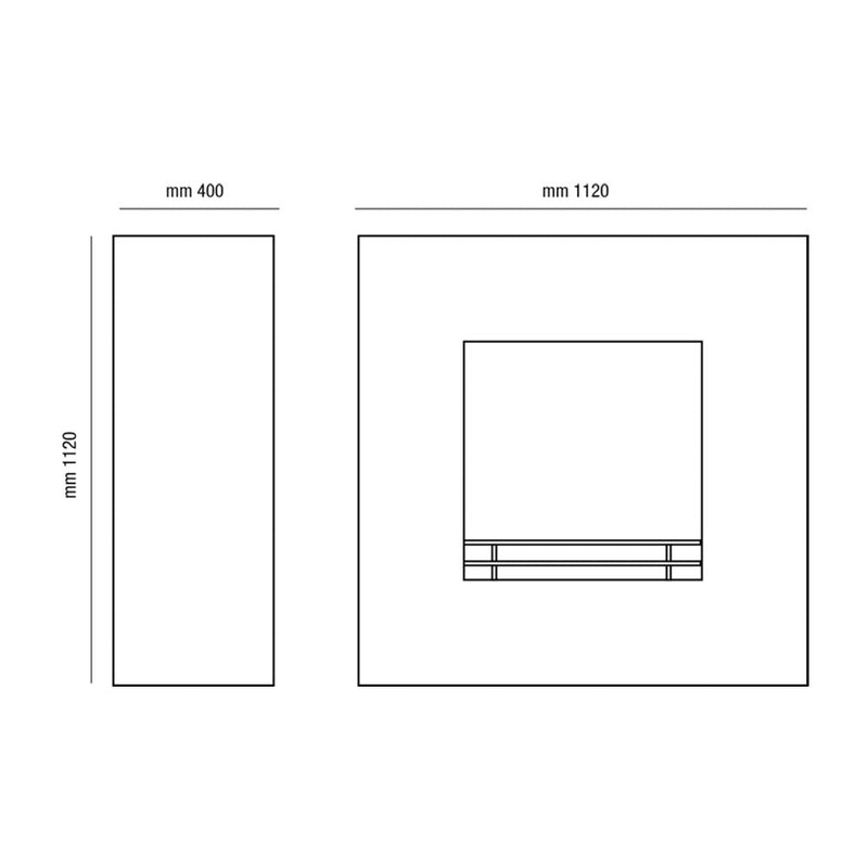 Camino a Bioetanolo da Pavimento 112x112 cm Karlsen Milano Bianco