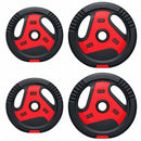 Dischi Pesi Palestra Set 4 Pezzi 30 kg con Foro 2,5 cm in PP e Cemento Nero      