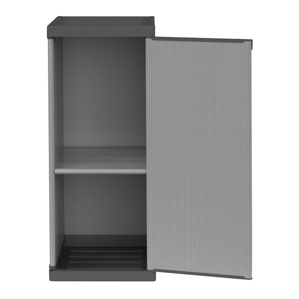 Outdoor-Kleiderschrank 34 x 39,5 x 85 cm, 1 Tür, 2 Regale aus grauem Harz acquista