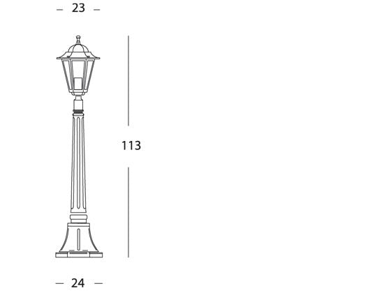 Lampada Palo per Giardino Piccolo Colore Nero per Esterno Linea Esagonale Sovil