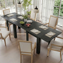 Tavolo da Pranzo Allungabile per 4-6 Persone 70-140x80x77,5 cm in Legno e Acciaio  Nero      