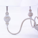 Lampadario a Sospensione Ø56 in MDF Design Shabby Bianco