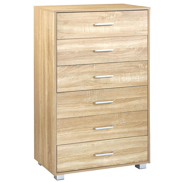 online Cassettiera 6 Cassetti 68x40x115 cm in Legno Nancy Rovere