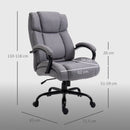 Sedia Ufficio Ergonomica 71x80x110-118A cm Portata 220kg Girevole in Tessuto Effetto Lino Grigio Chiaro      