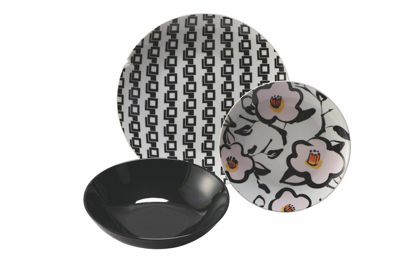 Servizio Piatti 18 Pezzi in Porcellana e Gres Multicolor Villa d'Este Home Tivoli Coco Walk