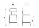 Set 4 Sgabelli 45x51xH98 cm in Polipropilene Sam Azzurro