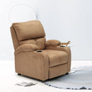 Poltrona Relax Reclinabile Manuale 100x76x94 cmin Microfibra Beige