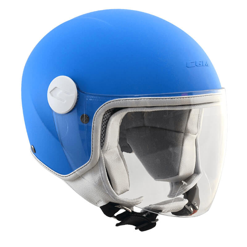 Casco Demi-Jet per Bambini Visiera Lunga CGM Magic Smile 205S Azzurro Opaco Varie Misure