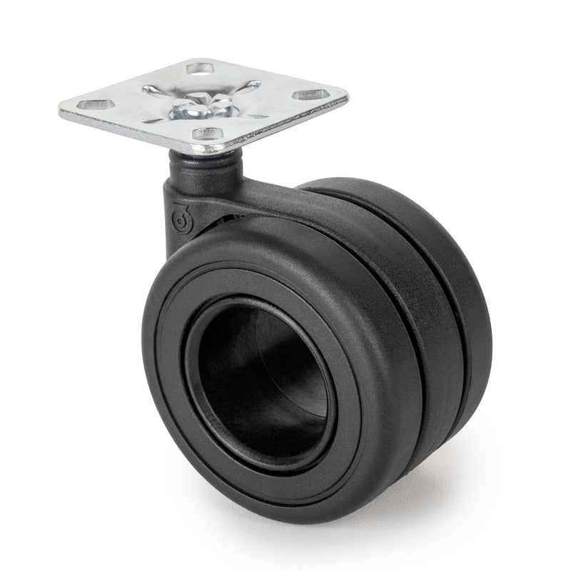 Kit 4 Ruote per Mobili Ø65 mm in Plastica Emuca Nero